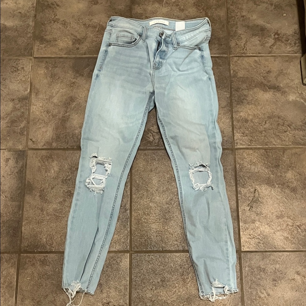 Light Blue Distressed Women's Jeans